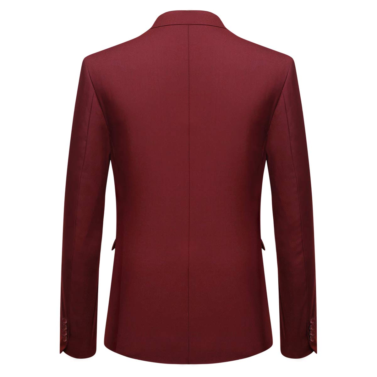 YFFUSHI Mens Slim Fit 2 Piece Set Suit Blazer Suit Shirt Separates Wine Red