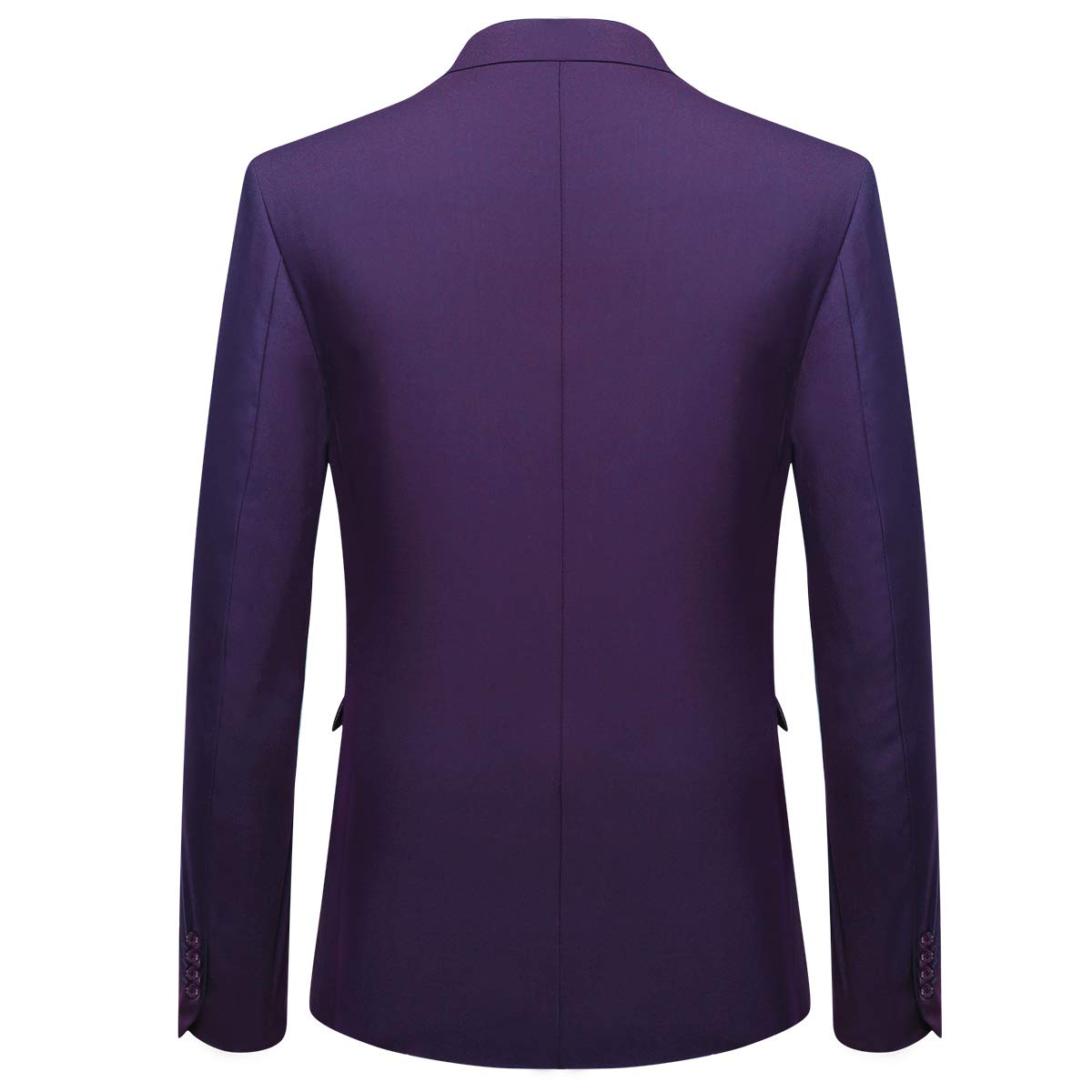 YFFUSHI Mens Suit Jacket Vest 2 Piece Set Slim Fit Separate Casual Formal Dress Tops Purple