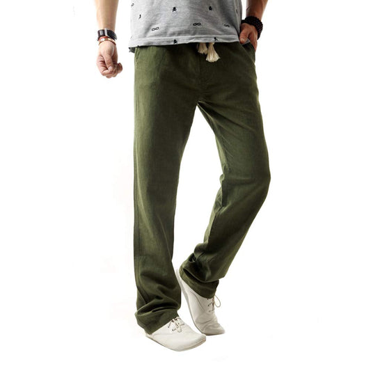 YFFUSHI Mens Casual Drawstrintg Pants Line Lightweight Loose Fit Green