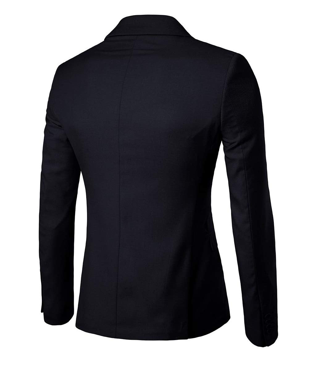 Mens Black 2 Piece Slim Fit One Button Suits