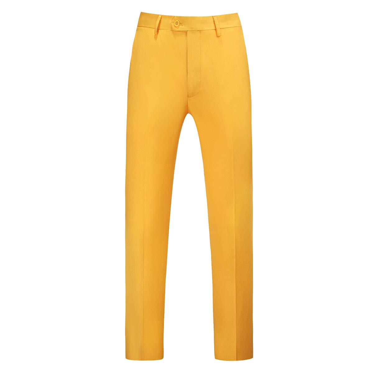 YFFUSHI Mens 2 Piece Dress Suits Double Breasted Solid Formal Casual Tuxedo Trousers Set Yellow