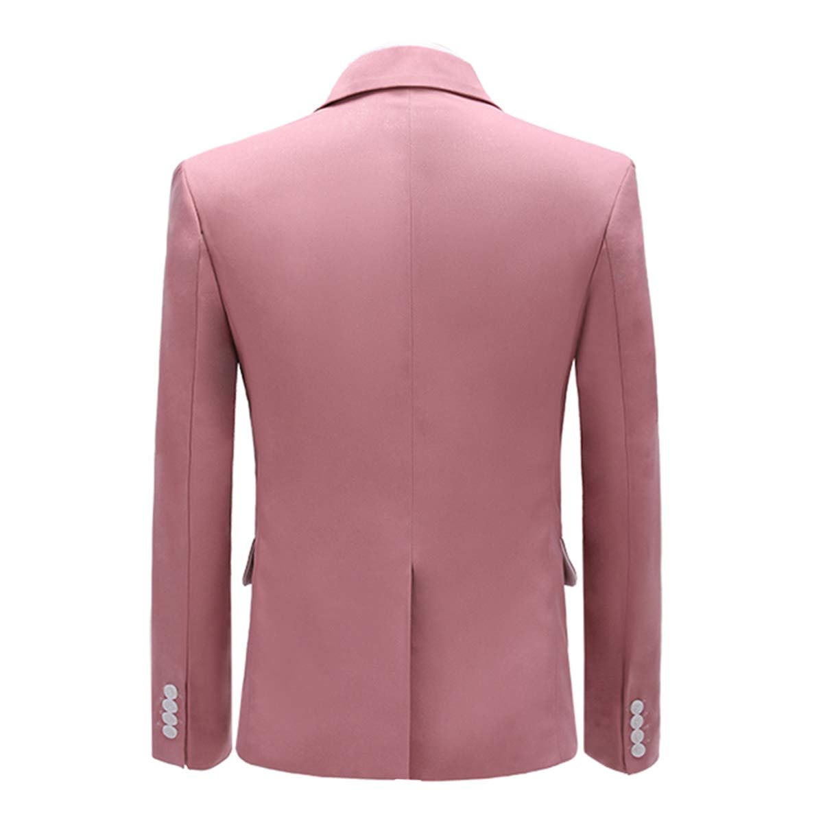 YFFUSHI Men's 2 Piece Suit One Button Closure Solid Color Suit Set Light Pink