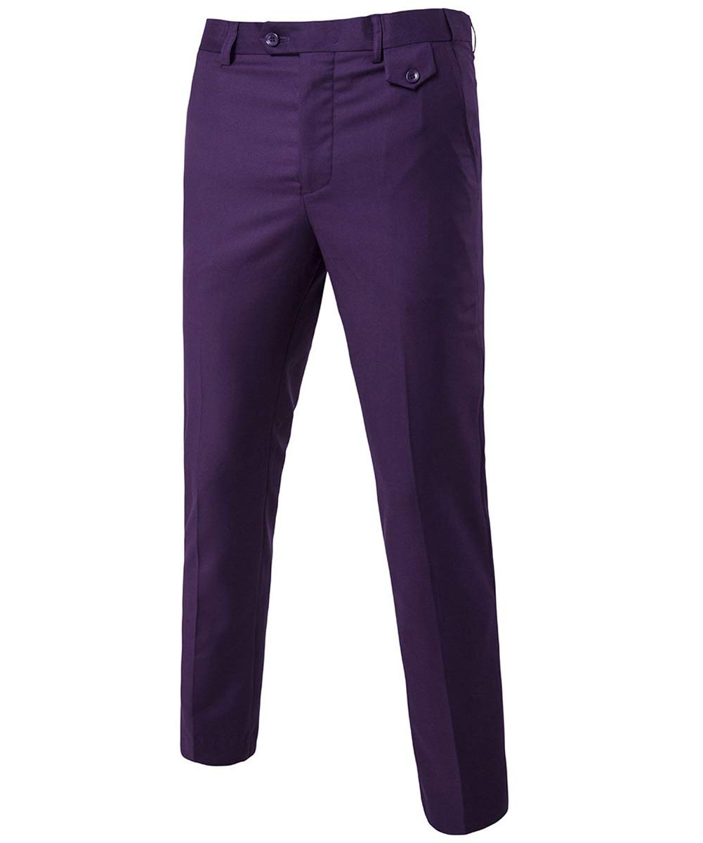 Mens Dark Purple 2 Piece Slim Fit One Button Suits