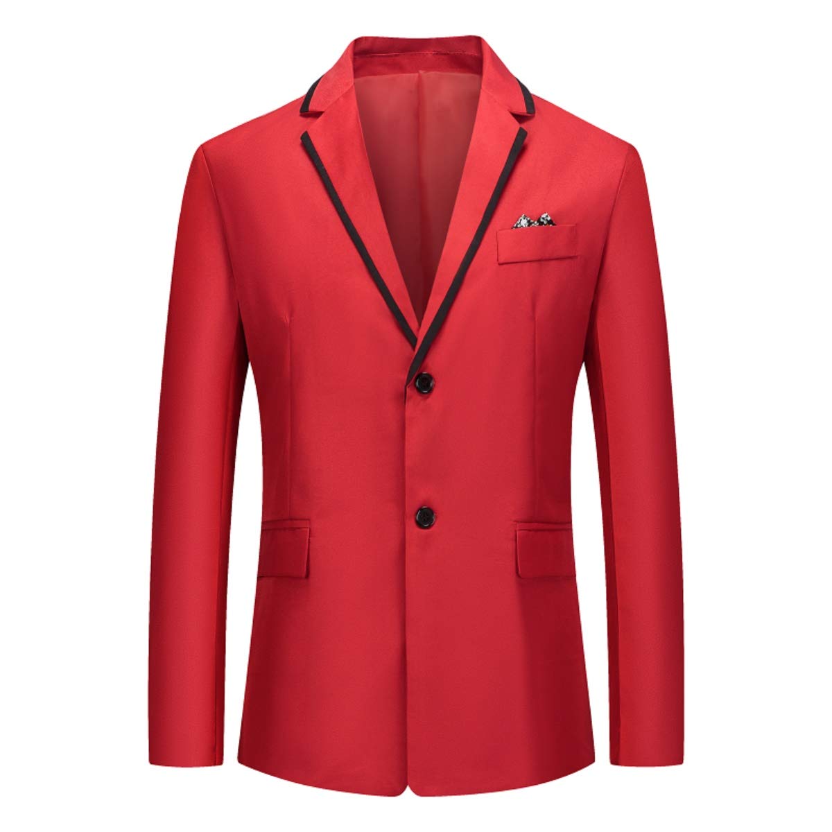 YFFUSHI Mens Classic Blazer Jacket Casual 2 Buttons Lightweight Daily Dress Coat Red