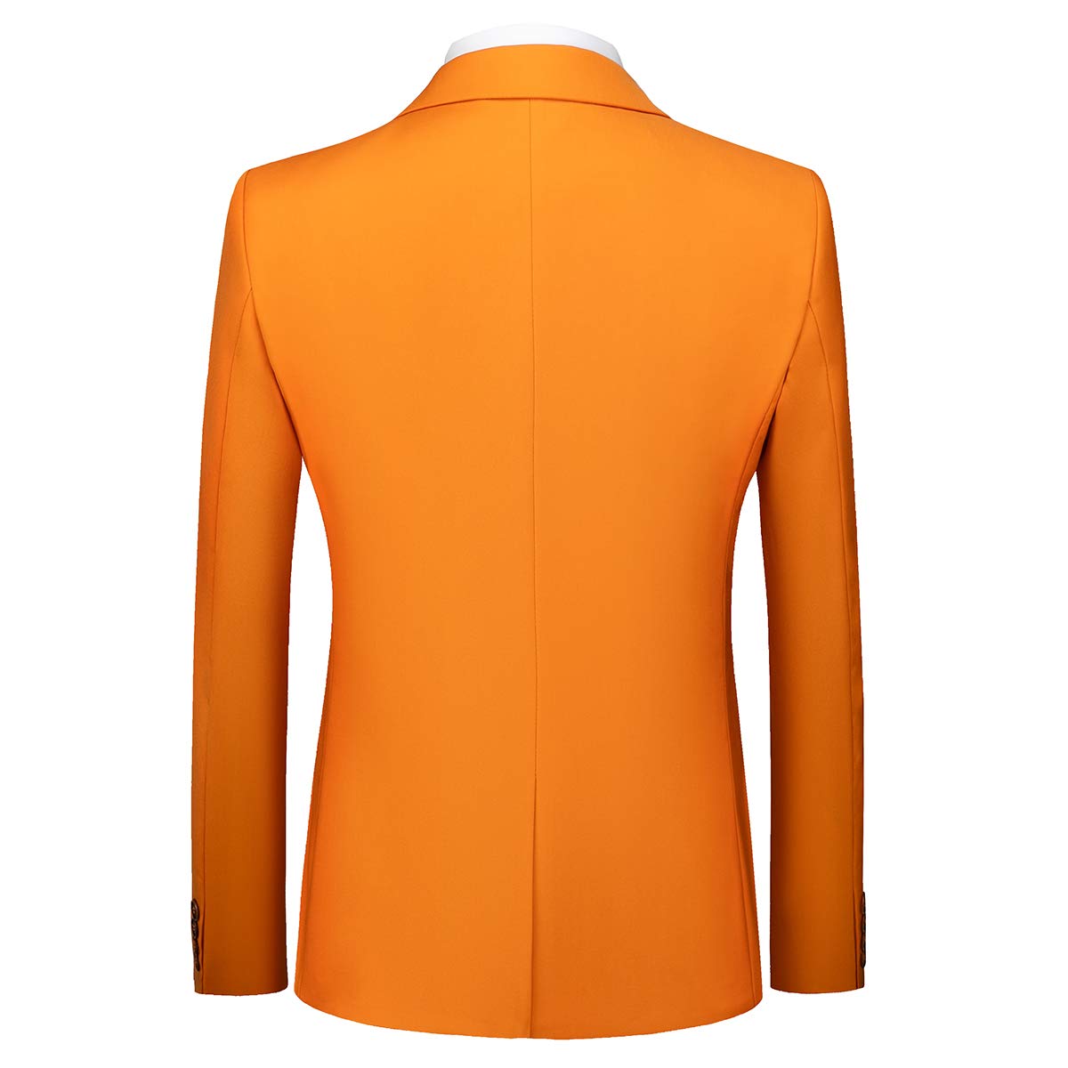 YFFUSHI Mens 3 Piece Suits Slim Fit 2 Buttons Business Wedding Formal Orange