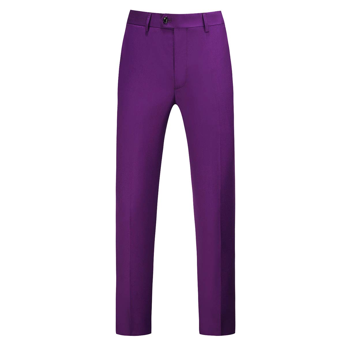 YFFUSHI Mens 2 Piece Suits 1 Button Slim Fit Notched Lapel Solid Formal Jacket Pants Set Purple