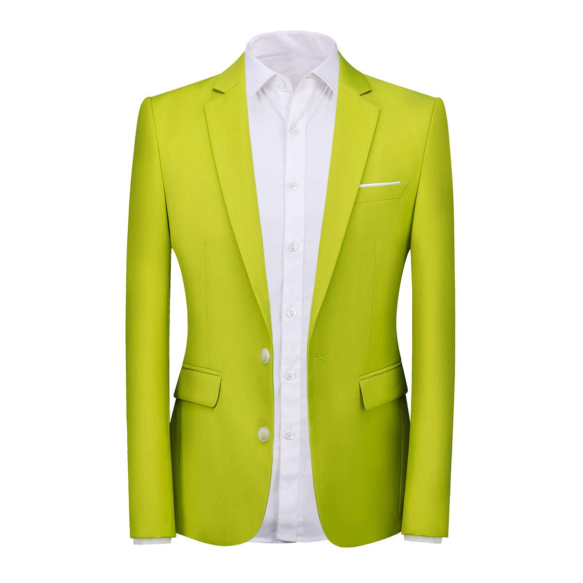 YFFUSHI Mens 3 Piece Suits Slim Fit 2 Buttons Business Wedding Formal Grass Green