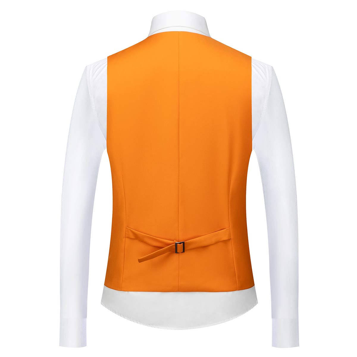 YFFUSHI Mens 3 Piece Suits Slim Fit 2 Buttons Business Wedding Formal Orange