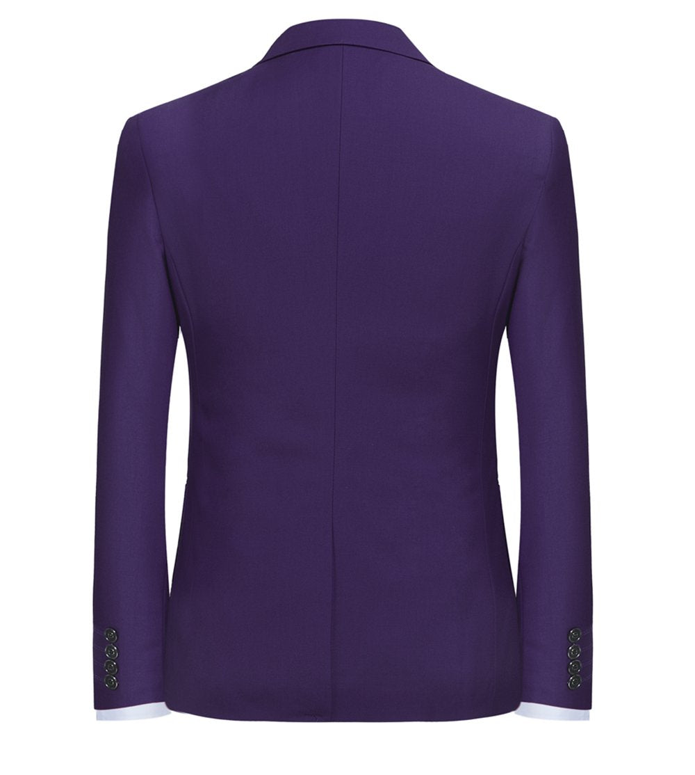 Mens Purple Slim Fit One Button Blazer