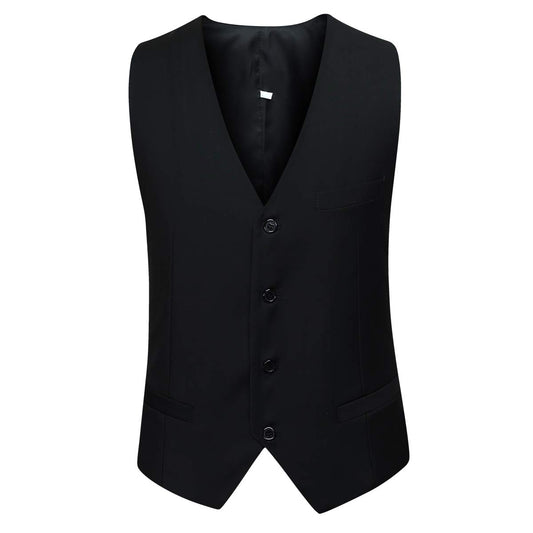 YFFUSHI Mens Formal Slim Fit Business Wedding Dress Vest Waistcoat Black