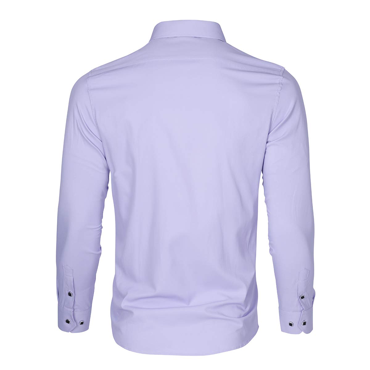 YFFUSHI Mens Shirt Pure Color Long Sleeve Button Down Shirt Light Purple