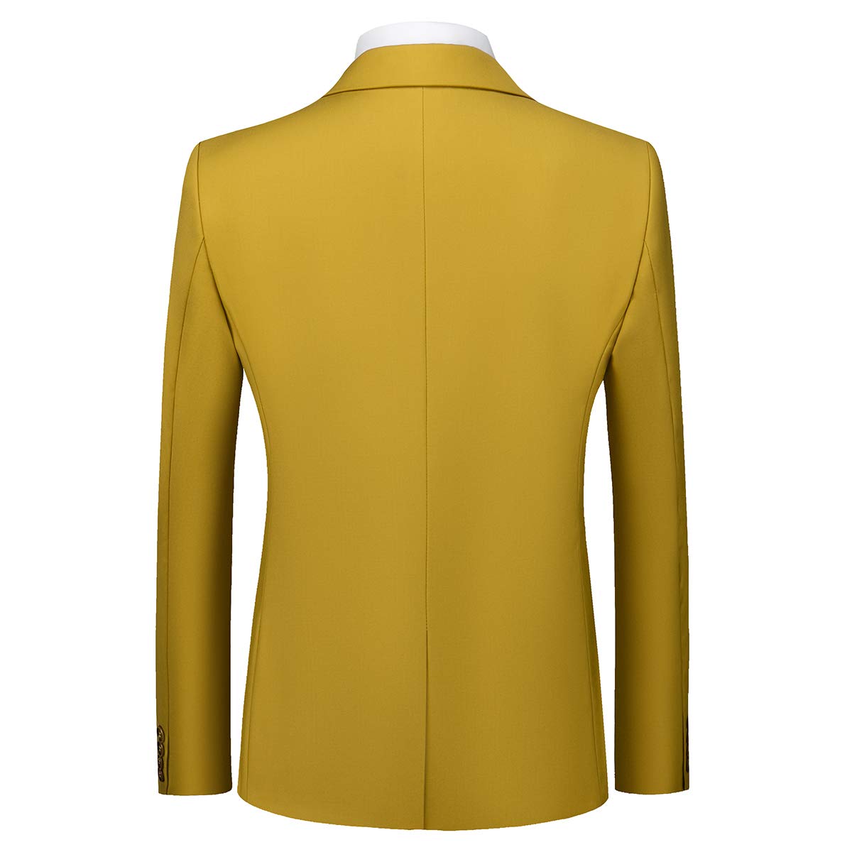 YFFUSHI Mens 3 Piece Suits Slim Fit 2 Buttons Business Wedding Formal Yellow