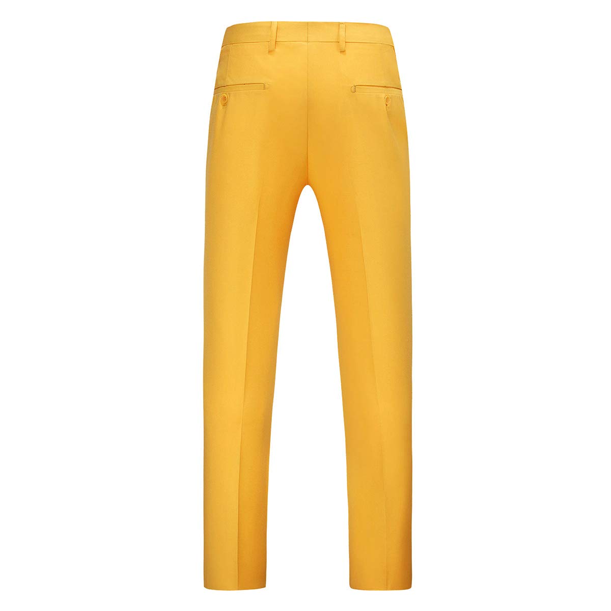 YFFUSHI Mens 2 Piece Dress Suits Double Breasted Solid Formal Casual Tuxedo Trousers Set Yellow