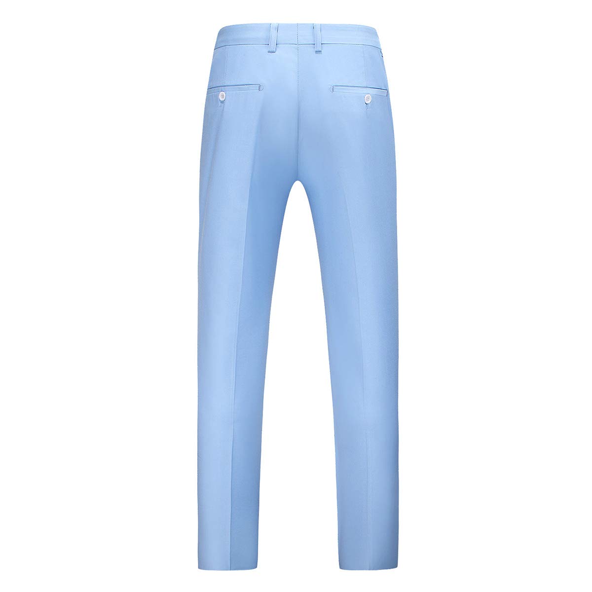 YFFUSHI Mens Flat Front Pants Slim Fit Premium Comfort Dress Trousers Light Blue