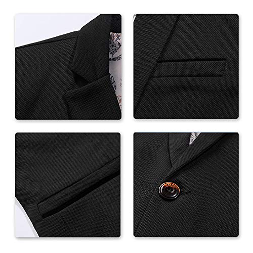 YFFUSHI Mens Slim Fit Sport Coat Casual One Button Solid Color Jacket Blazer Black