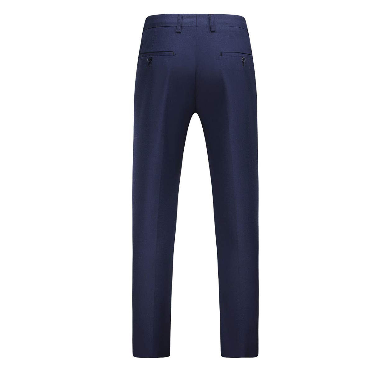 YFFUSHI Mens Flat Front Pants Slim Fit Premium Comfort Dress Trousers Navy