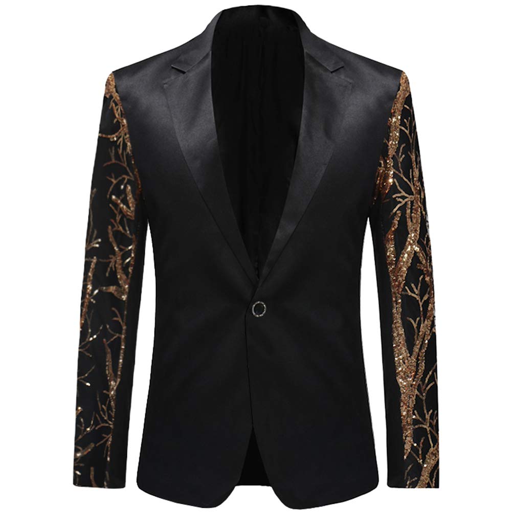 Mens Black Sequins Blazer