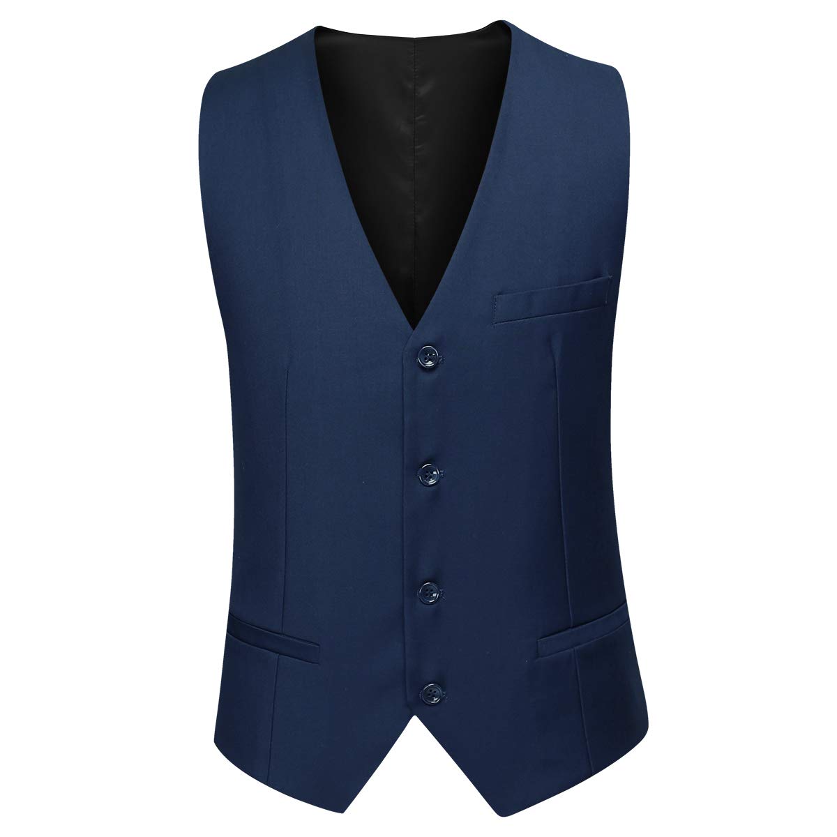 YFFUSHI Mens Suit Jacket Vest 2 Piece Set Slim Fit Separate Casual Formal Dress Tops Navy