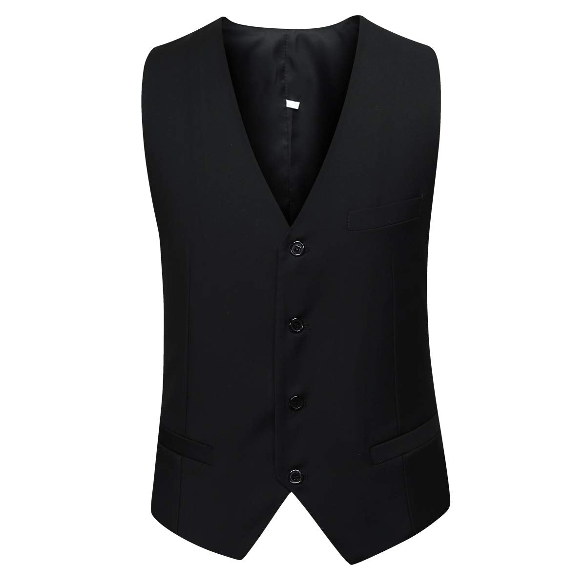 YFFUSHI Mens Suit Jacket Vest 2 Piece Set Slim Fit Separate Casual Formal Dress Tops Black