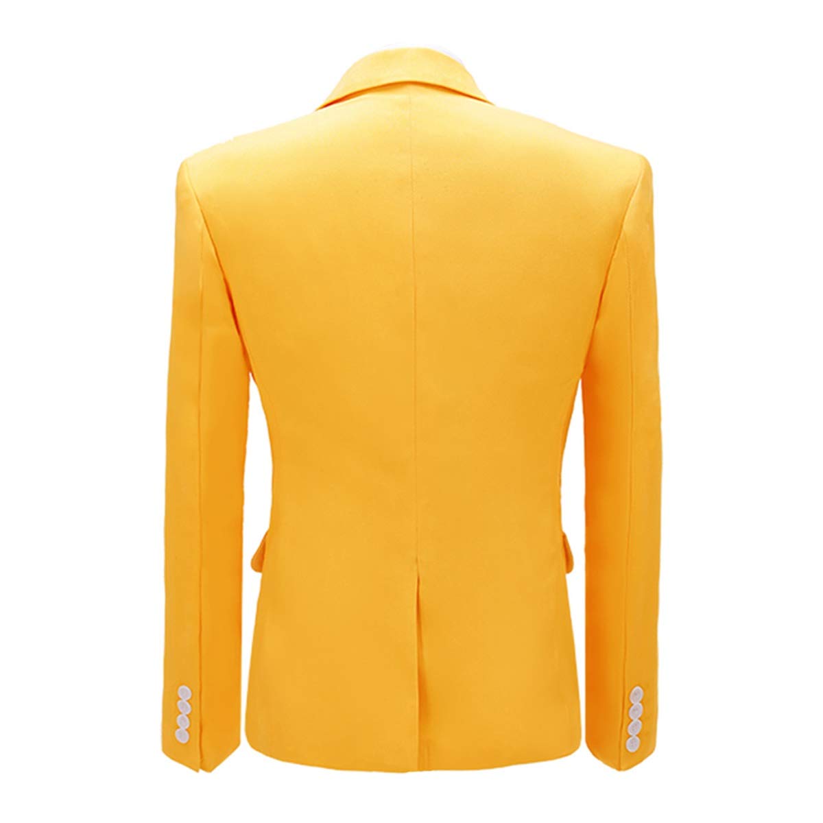 YFFUSHI Men's 2 Piece Suit One Button Closure Solid Color Suit Set Yellow