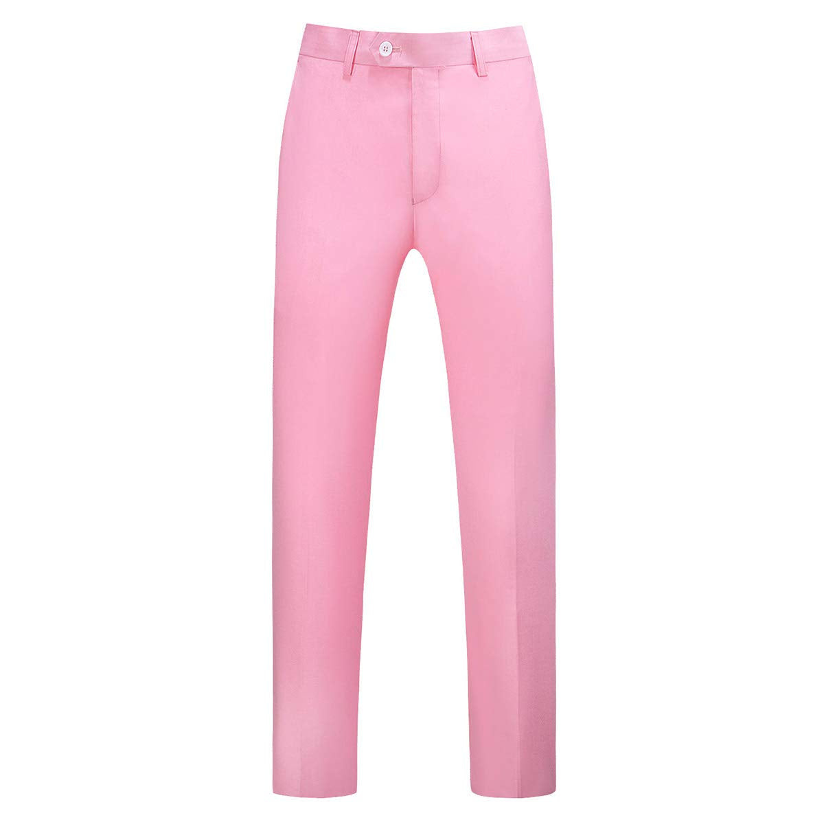 YFFUSHI Mens 2 Piece Suits 1 Button Slim Fit Notched Lapel Solid Formal Jacket Pants Set Pink