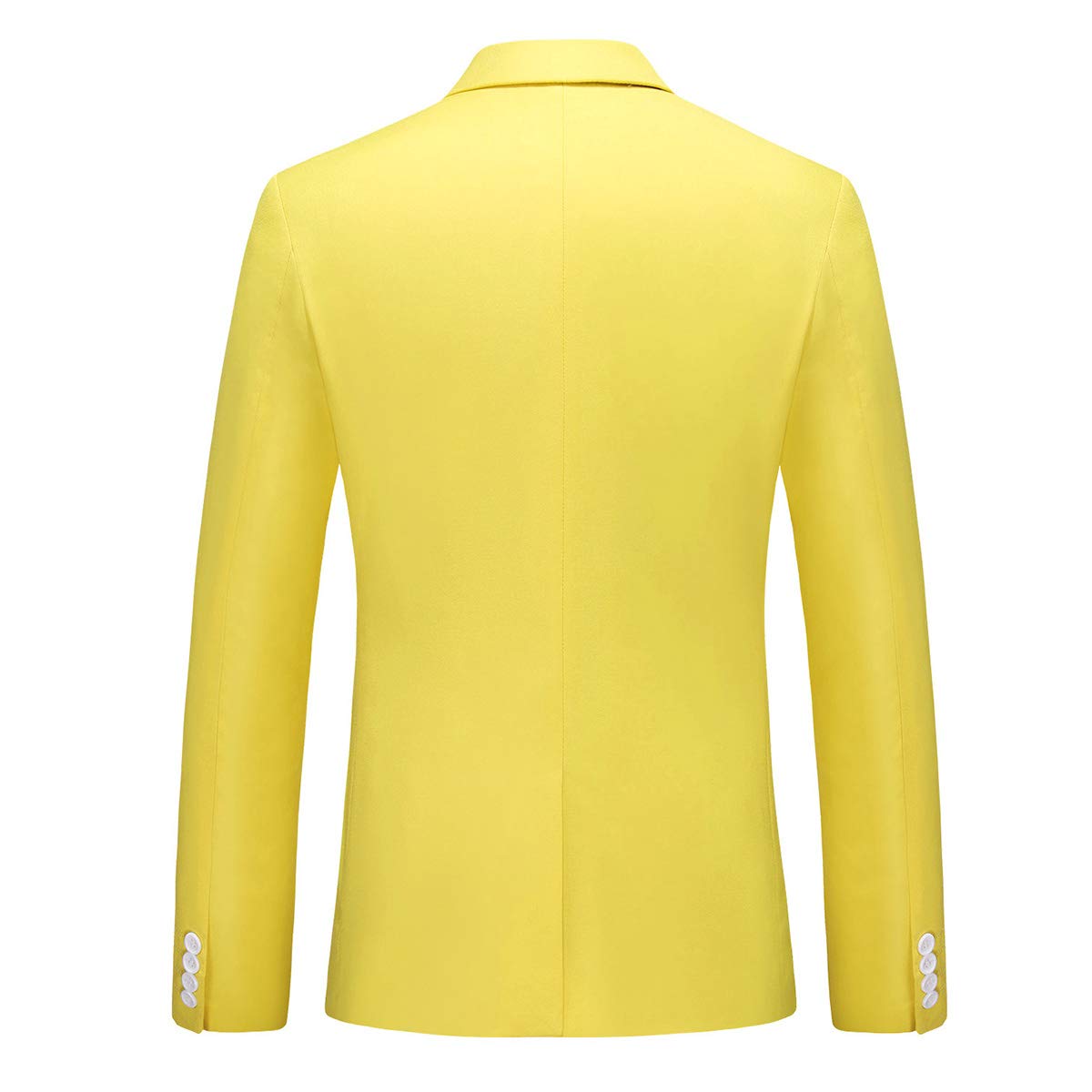 YFFUSHI Mens 2 Piece Suits 1 Button Slim Fit Notched Lapel Solid Formal Jacket Pants Set Yellow