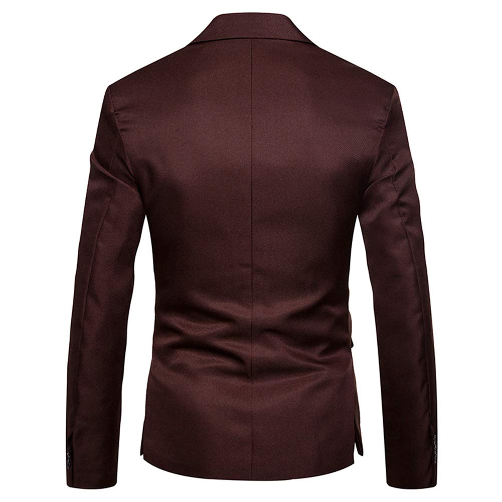 YFFUSHI Mens Suit Jacket 1 Button Notched Lapel Sport Coat Business Daily Blazer Coffee