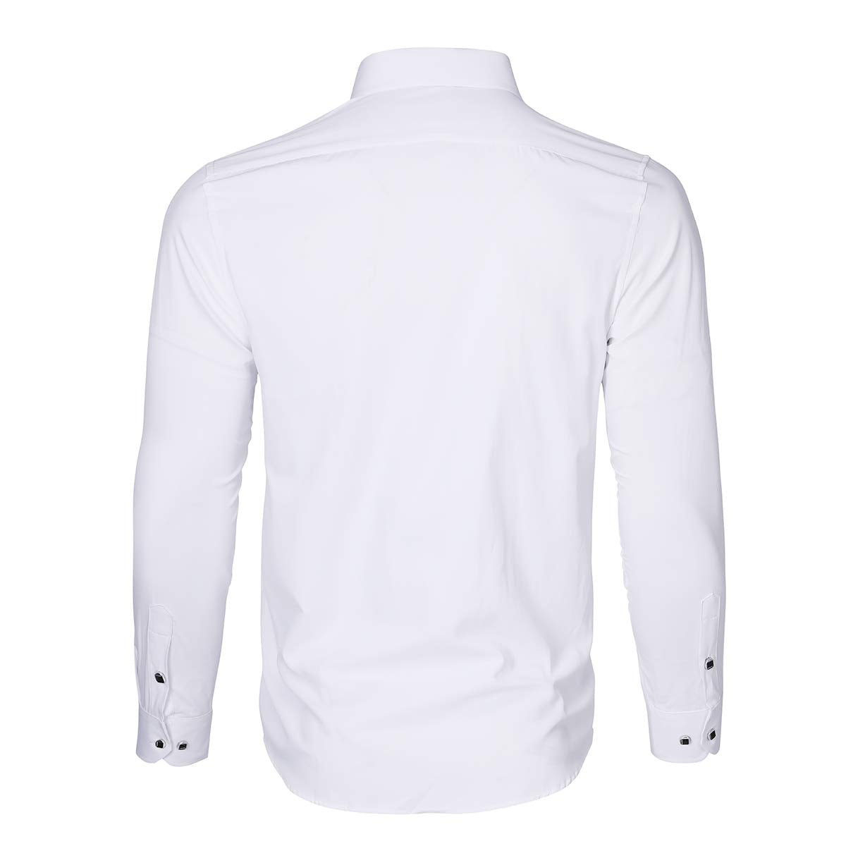 YFFUSHI Mens Shirt Pure Color Long Sleeve Button Down Shirt White