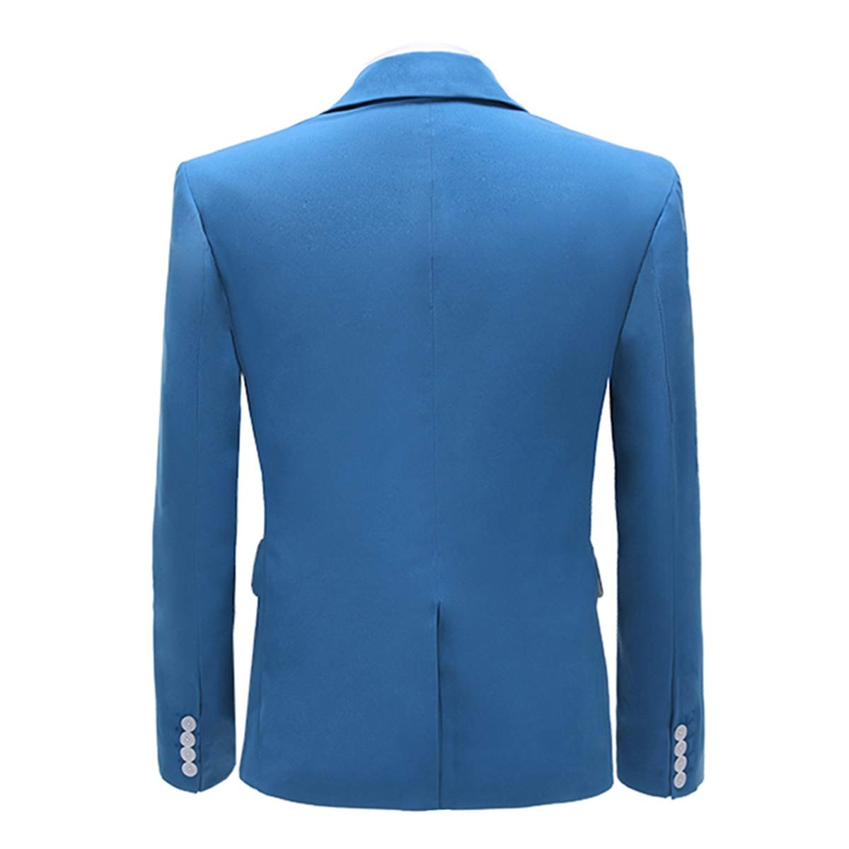 YFFUSHI Men's 2 Piece Suit One Button Closure Solid Color Suit Set Blue