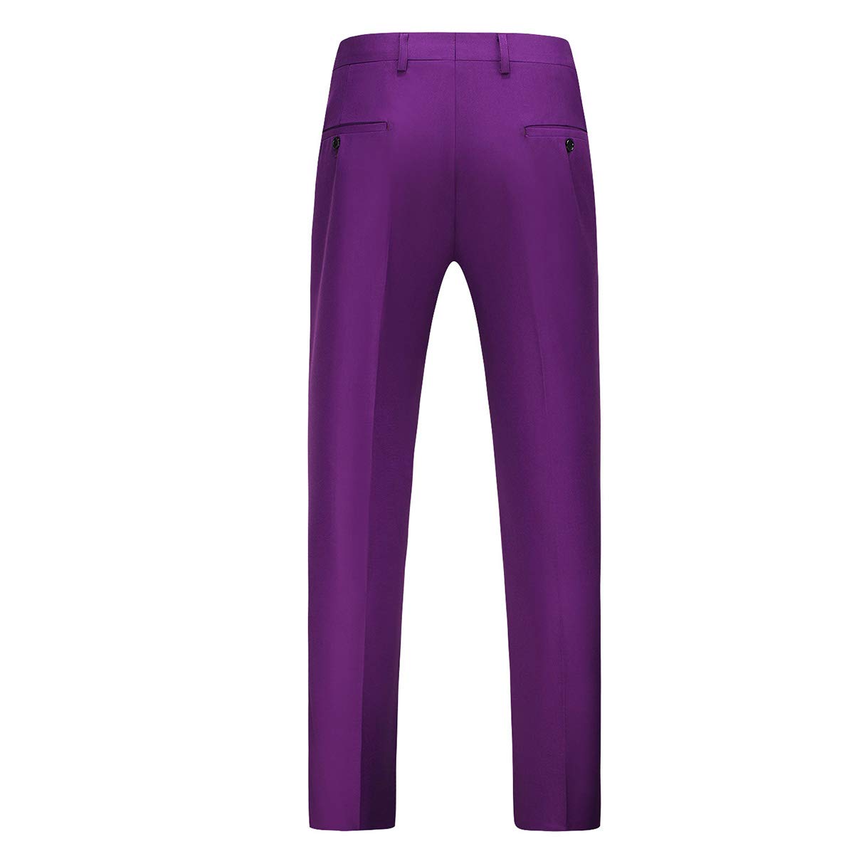 YFFUSHI Mens Flat Front Pants Slim Fit Premium Comfort Dress Trousers Purple