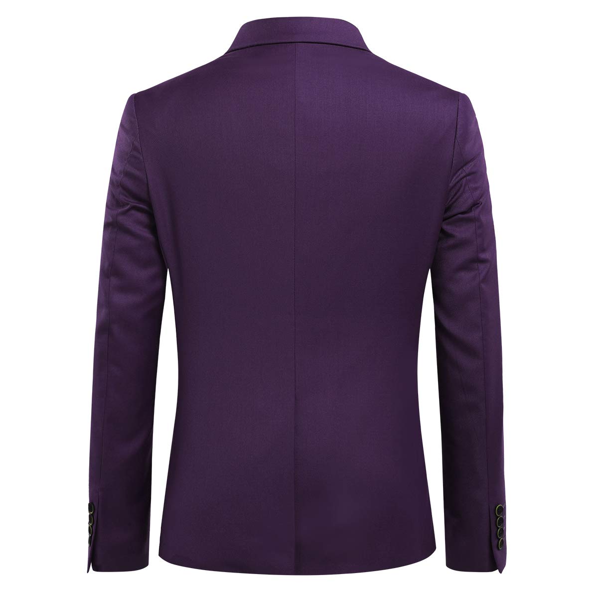 YFFUSHI Mens Slim Fit Classic Fit One Button 3-Piece Suits Purple