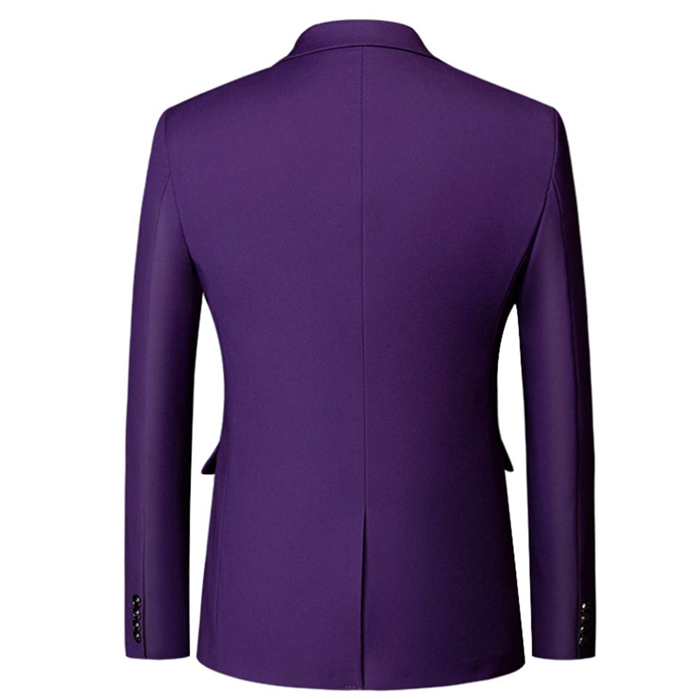 YFFUSHI Men's 2 Piece Suit Solid Two-Button Casual Elegant Tuxedo Purple