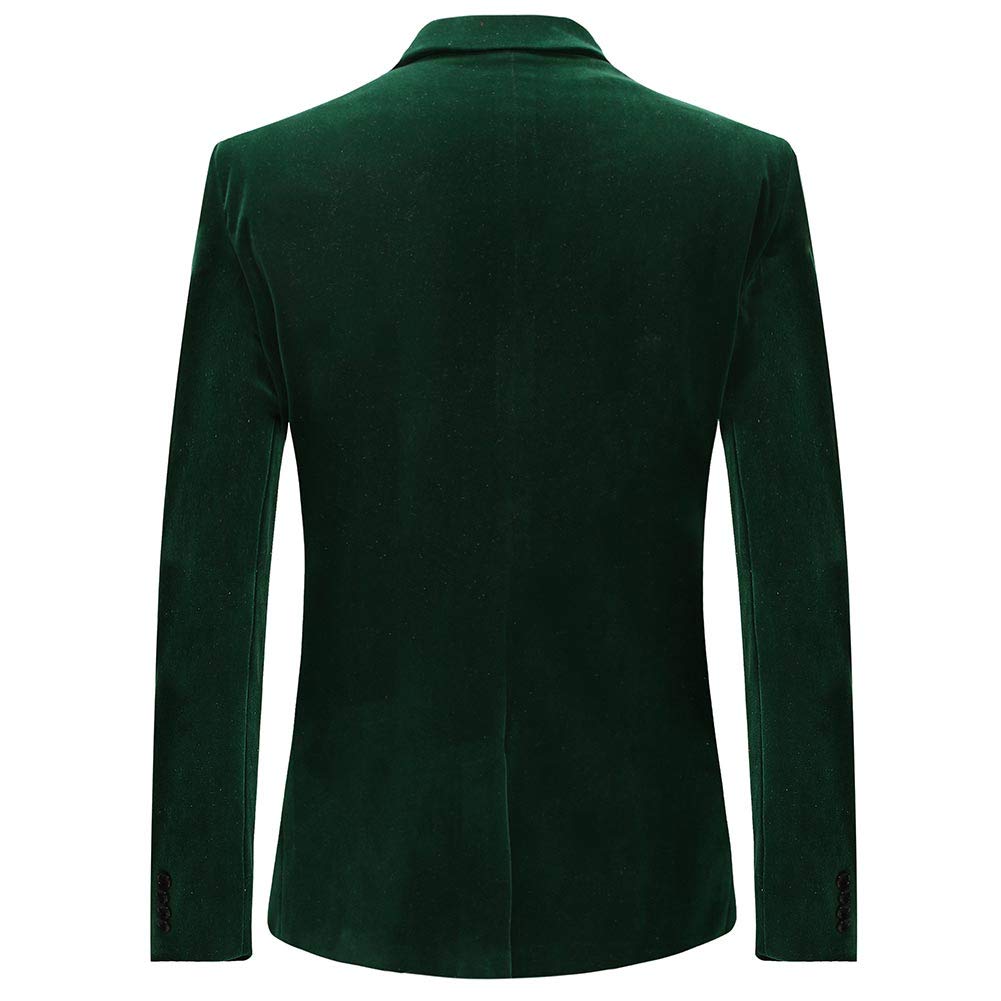 YFFUSHI Mens Dress Suit Blazer 1 Button Peaked Lapel Tuxedo Green