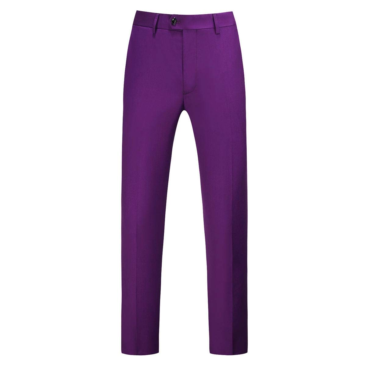 YFFUSHI Mens 2 Piece Dress Suits Double Breasted Solid Formal Casual Tuxedo Trousers Set Purple