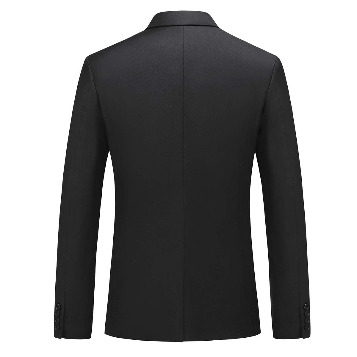 YFFUSHI Mens 2 Piece Suits 1 Button Slim Fit Notched Lapel Solid Formal Jacket Pants Set Black