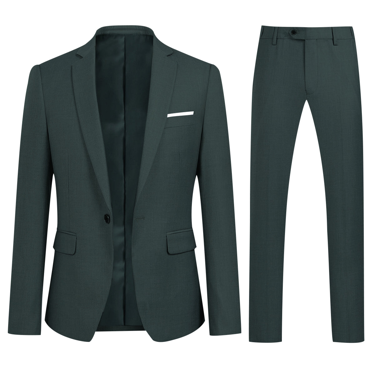 YFFUSHI Slim Fit 2 Piece Suit for Men One Button Casual/Formal Tuxedo Green