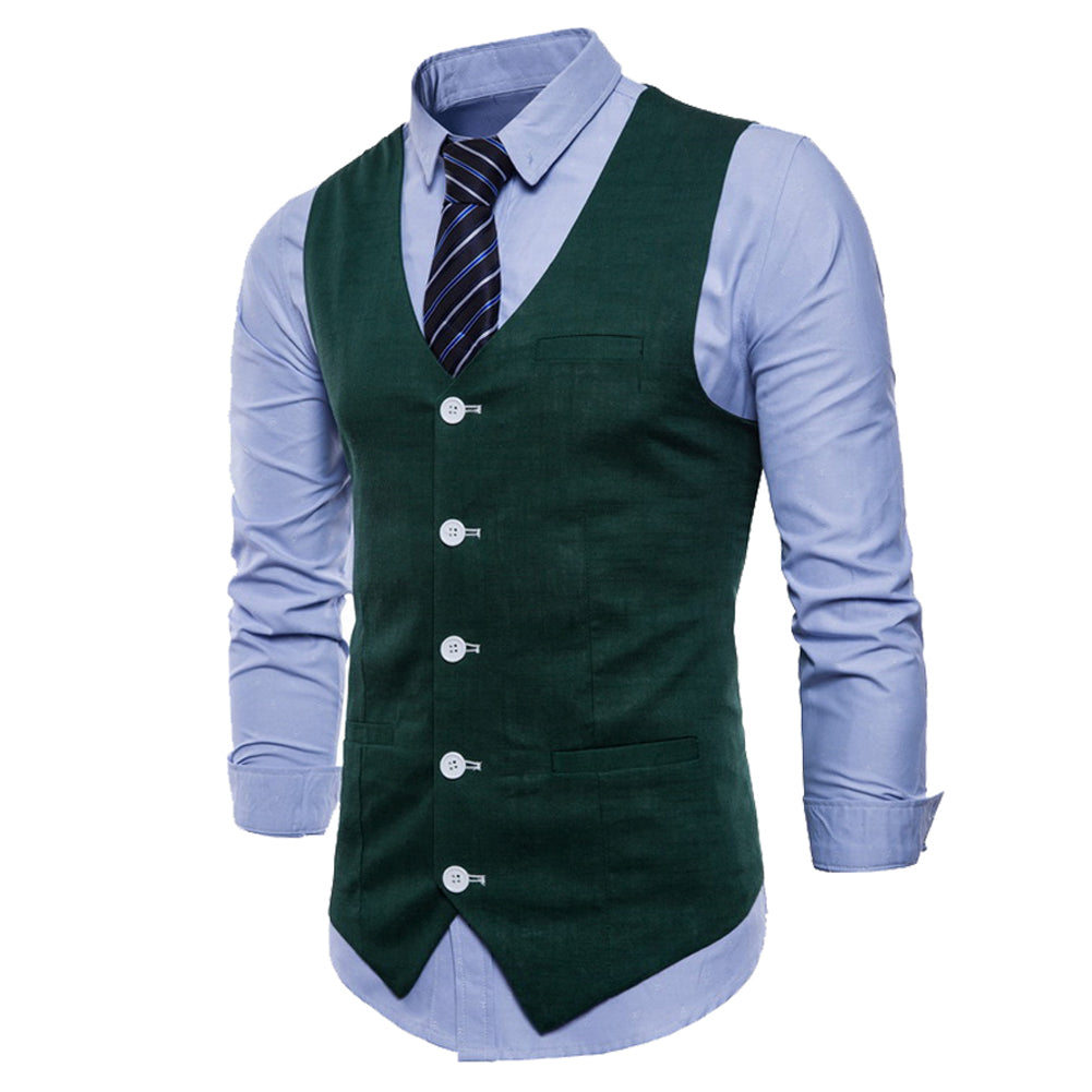 Mens Dark Green Suit Vest