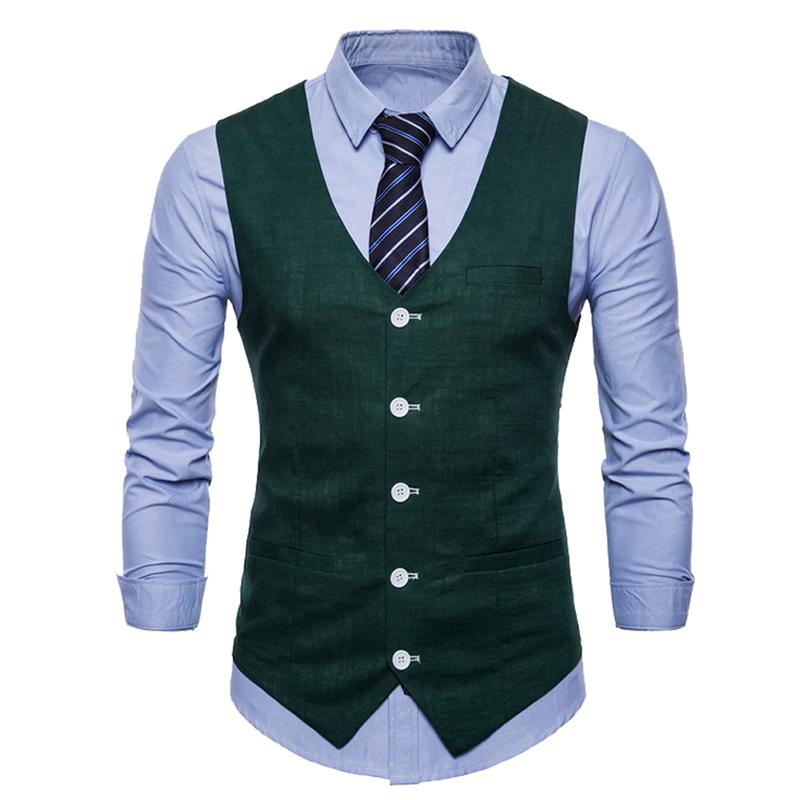 Mens Dark Green Suit Vest