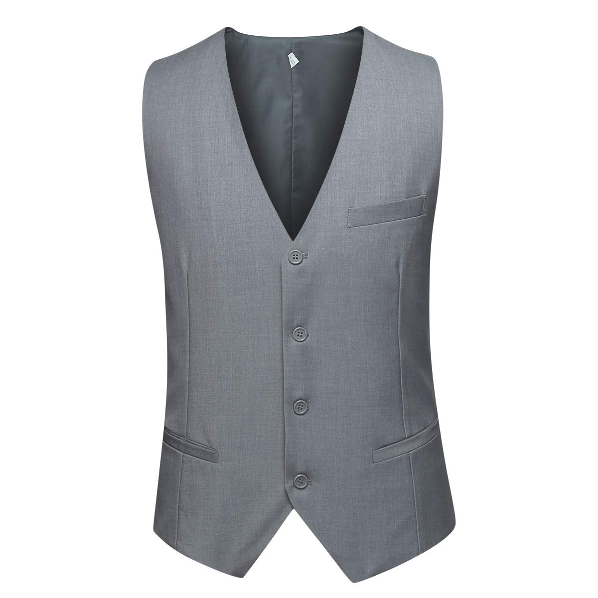 YFFUSHI Mens Suit Jacket Vest 2 Piece Set Slim Fit Separate Casual Formal Dress Tops Light Gray