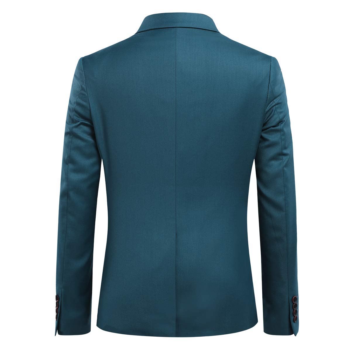 YFFUSHI Mens Slim Fit Classic Fit One Button 3-Piece Suits Teal Blue