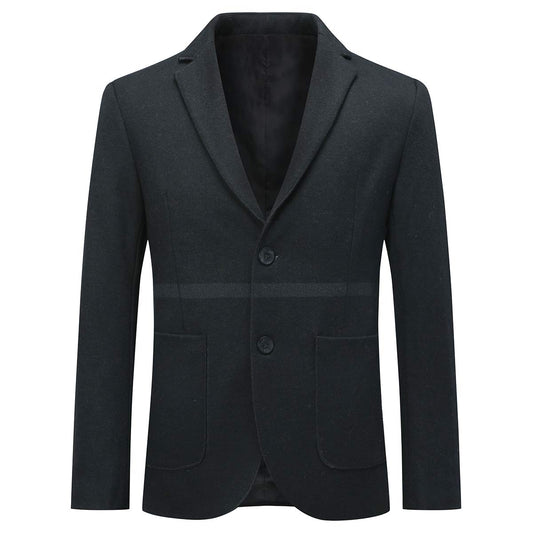 YFFUSHI Mens Standard Fit Wool Blazer Casual 2 Button Daily Business Suit Jacket Black