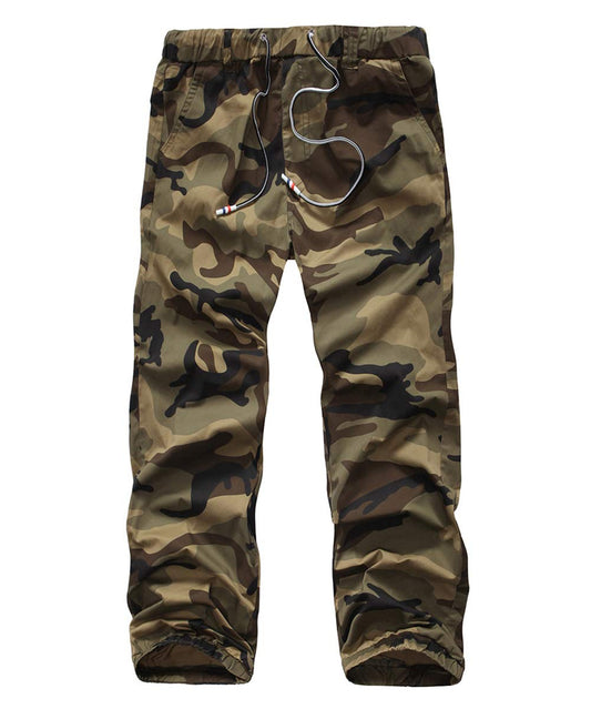 YFFUSHI Mens Camo Cargo Pants Cotton Casual Straight Leg Work Pants with Multi Pockets K18 Camo Yellow