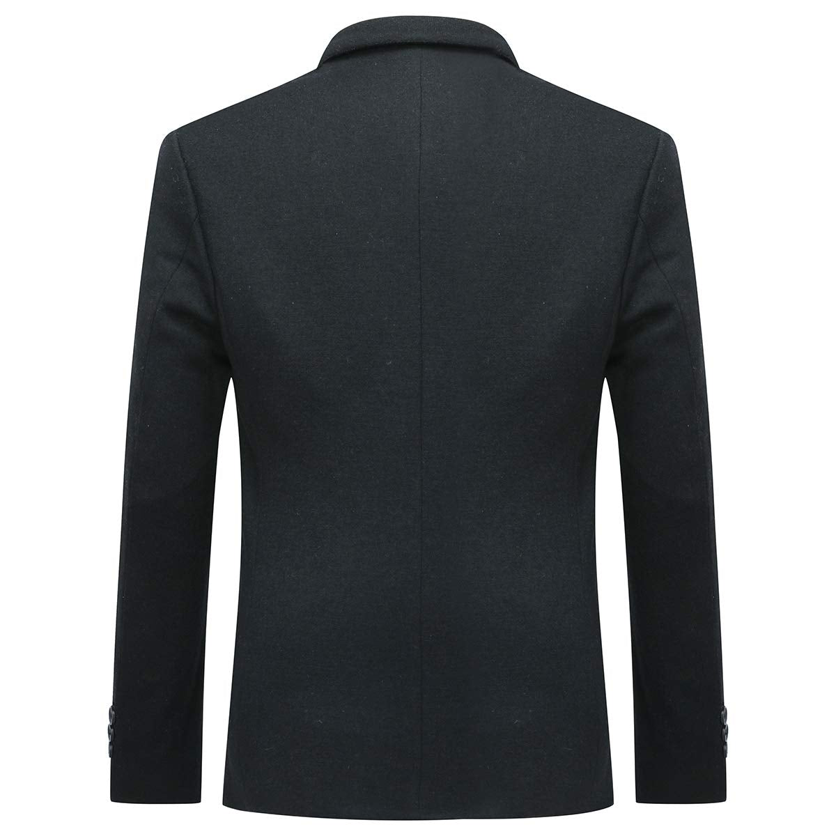 YFFUSHI Mens Standard Fit Wool Blazer Casual 2 Button Daily Business Suit Jacket Black