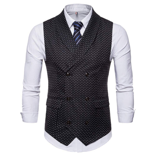 YFFUSHI Mens Slim Fit Dress Stripes Button Down Vest Waistcoat Black