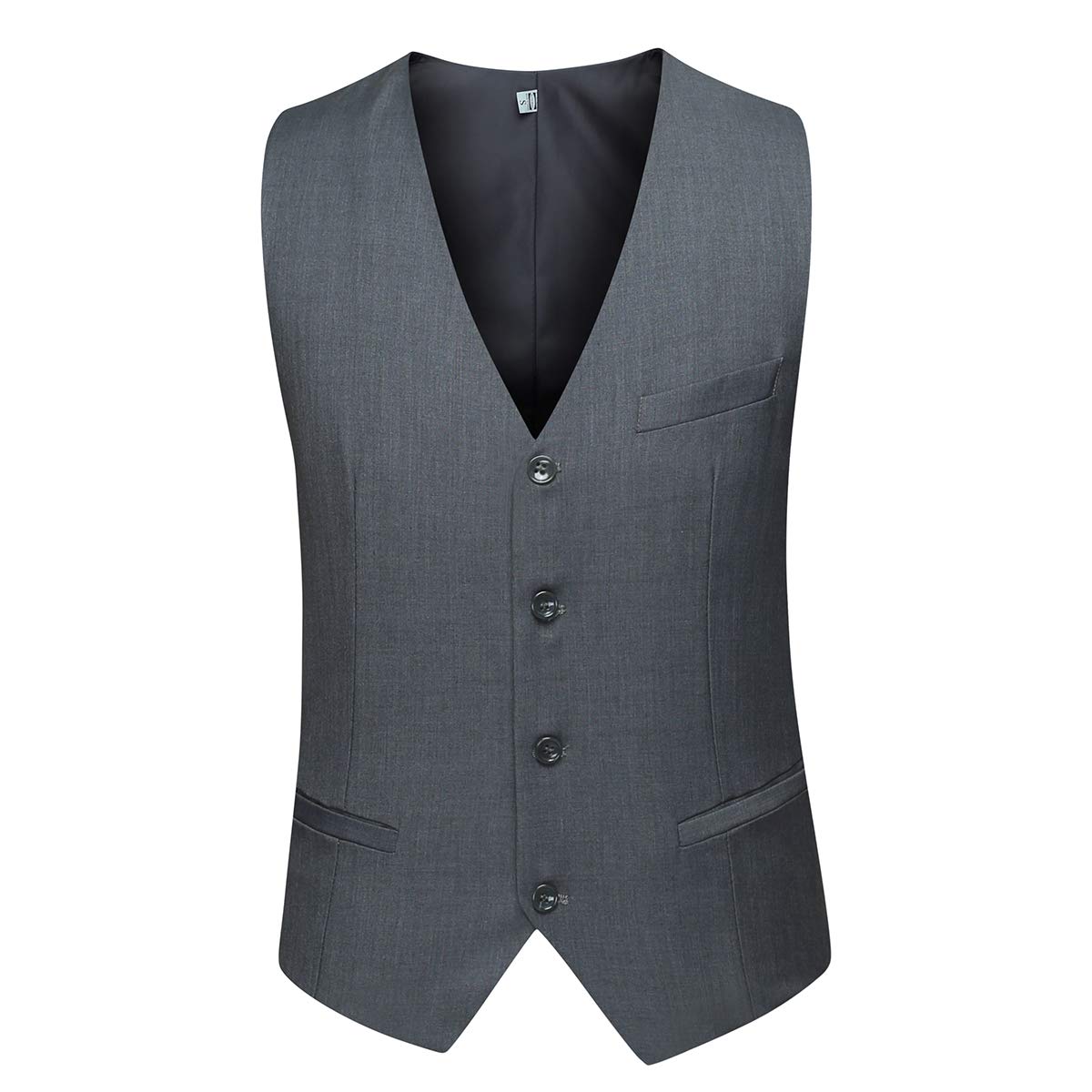 YFFUSHI Mens Suit Jacket Vest 2 Piece Set Slim Fit Separate Casual Formal Dress Tops Dark Gray