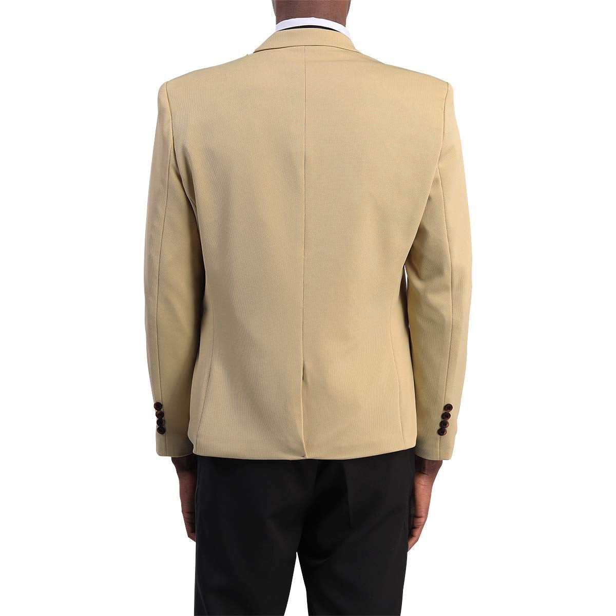 YFFUSHI Mens Slim Fit Sport Coat Casual One Button Solid Color Jacket Blazer Khaki