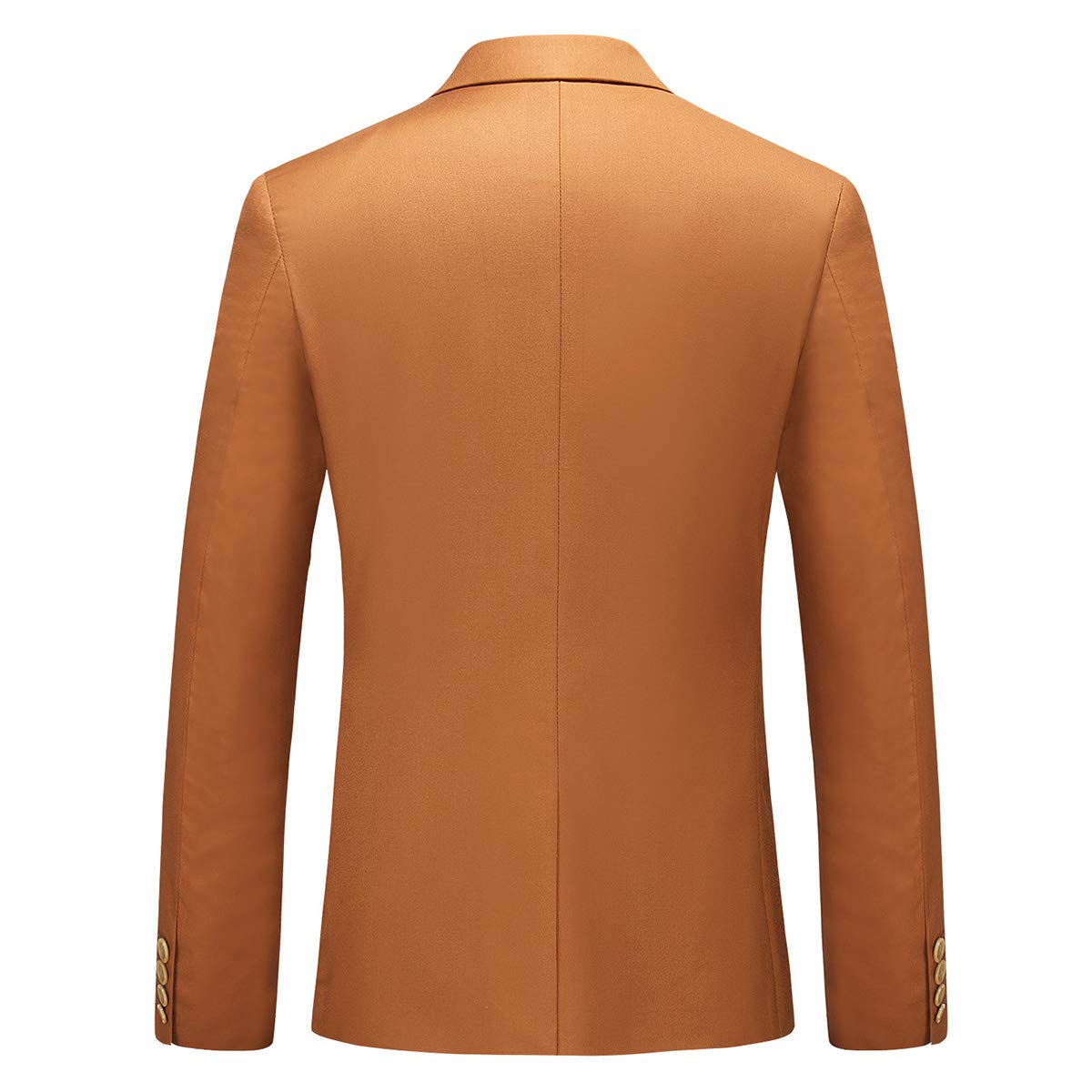 YFFUSHI Mens 2 Piece Suits 1 Button Slim Fit Notched Lapel Solid Formal Jacket Pants Set Caramel