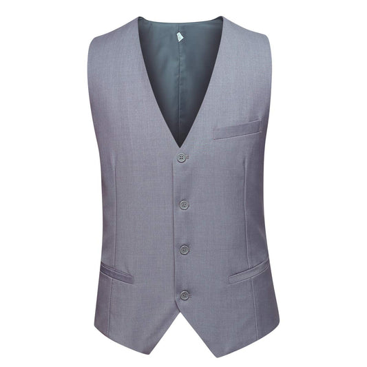 YFFUSHI Mens Formal Slim Fit Business Wedding Dress Vest Waistcoat Light Gray