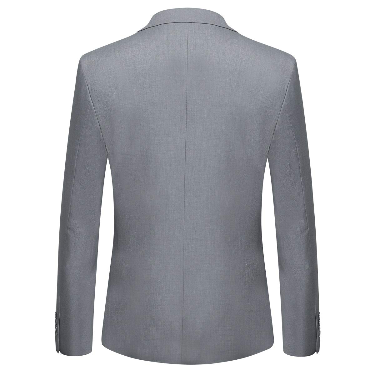 YFFUSHI Mens 2 Piece Set Slim Fit Casual Formal 1 Button Blazer Solid Dress Suit Shirt Light Grey