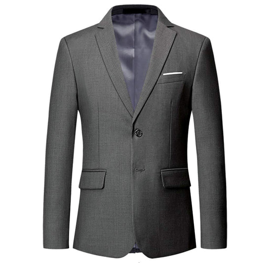 YFFUSHI Mens Slim Fit Blazer Two-Button Casual Suit Jacket Gray